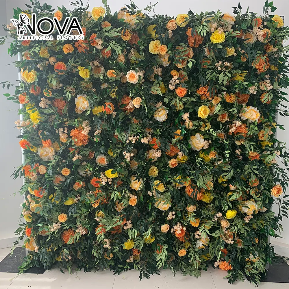 Extravagante Flor De Seda Artificial Contexto De Parede Contexto De Casamento Para Tecido De Festa Roll Up Wall Wedding Flower