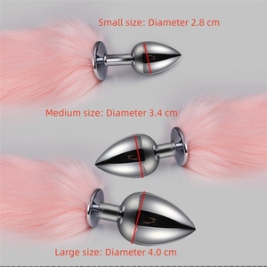 verkaufsschlager analspielzeug mehrfarbiges kaninchen-schwanz plüsch pelziger fuchs-tier-schwanz anal po stift metall anal-stift für männer frauen sexspielzeug - Product Image 6