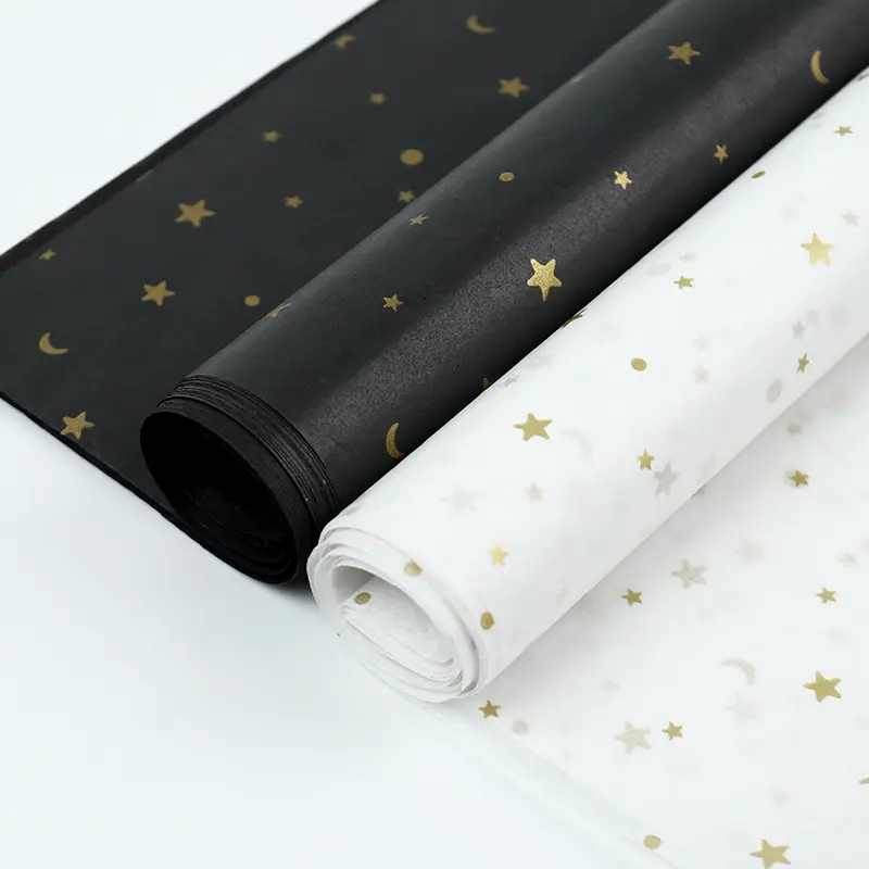 Logo Cetak Kustom Kertas Pembungkus Emas/Perak Kertas Pembungkus Kertas Tisu untuk Kemasan Pakaian