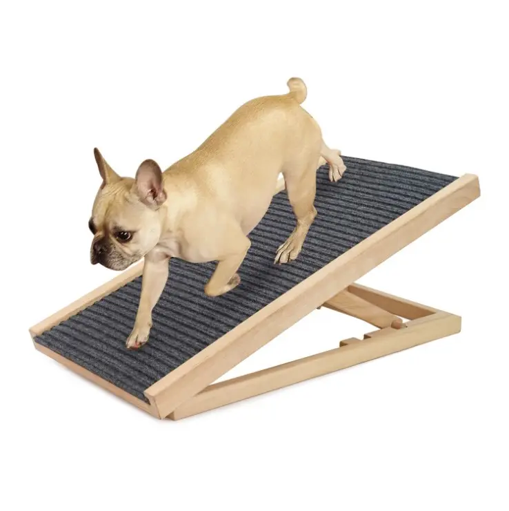 Sofá de madeira sólida, sólida, ajustável, para animais de estimação, escada, cachorro, rampa, escada, antiderrapante