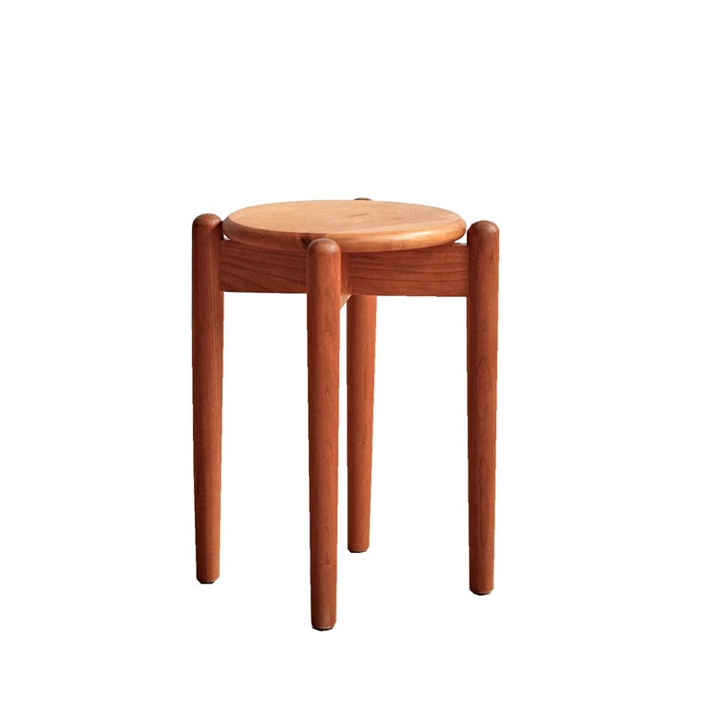 Cherry wood round stool *1