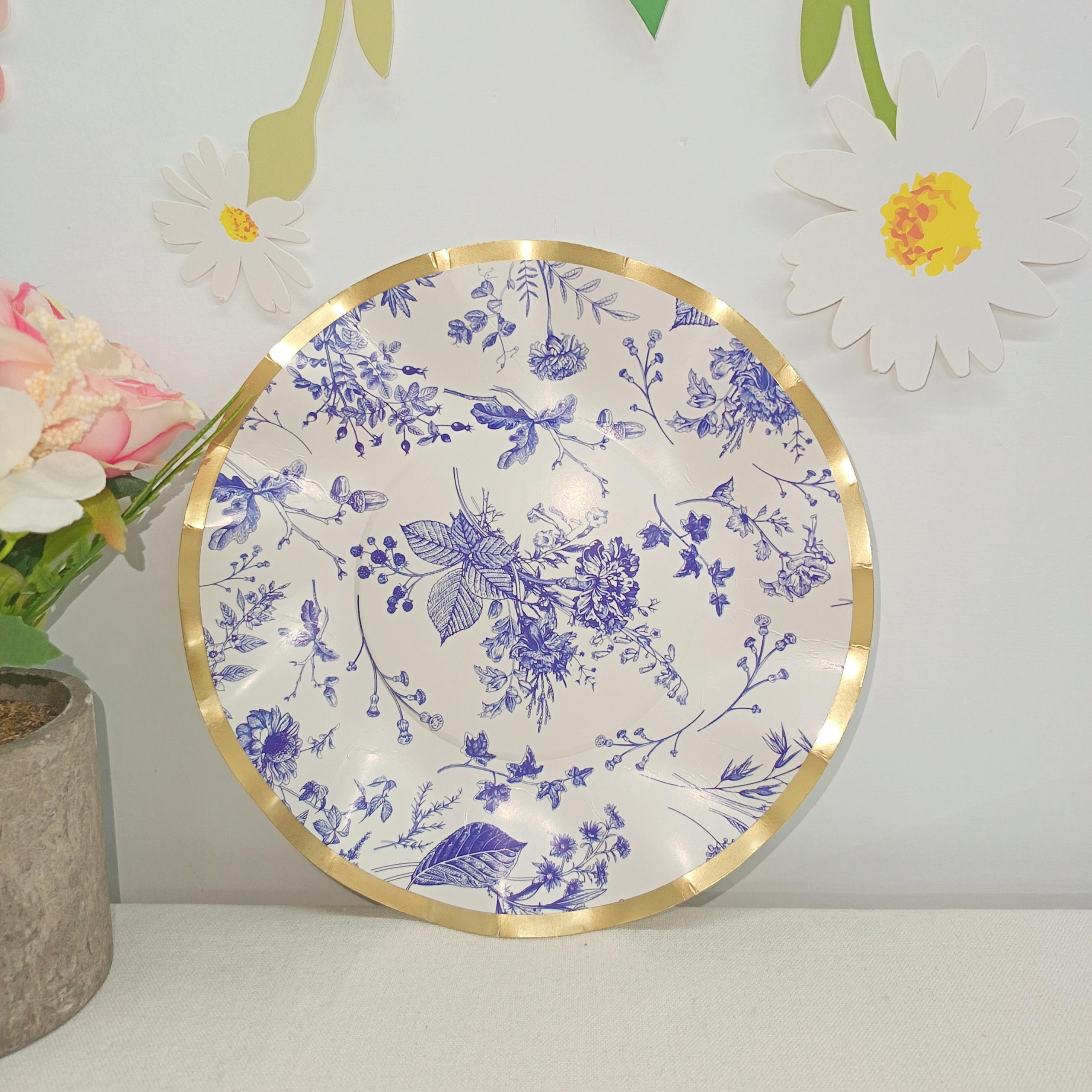 จานสีฟ้า 10.5 นิ้ว * 8 ชิ้น