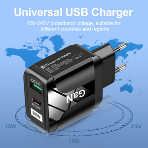 充電アダプターEUから米国プラグ2 in 1ウォール電気マルチソケットアダプターUSB A + タイプCポート米国カナダドイツプラグ - Product Image 5