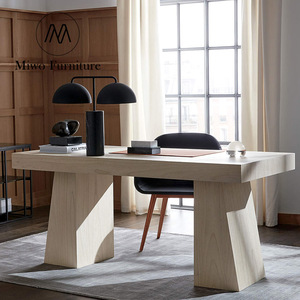 Diseño contemporáneo Escritorio de aprendizaje Oficina moderno simple mesa jefe computadora escritura juegos personalizado roble blanqueado escritorio con cajón - Product Image 4
