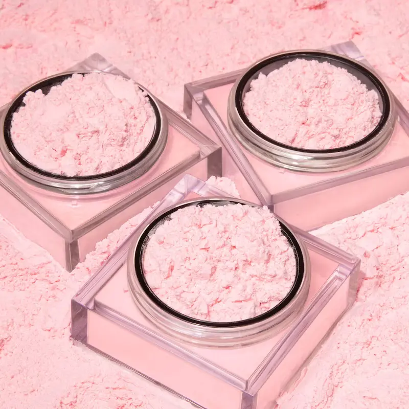 Face oil control vegan waterproof spf cosmetics private label pink makeup loose setting powder