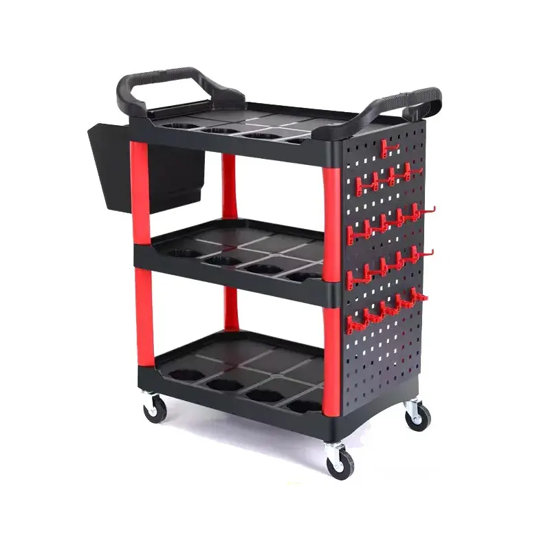 Newest Multi-function Plastic Rolling Cart Working Trolley Tools With Bucket