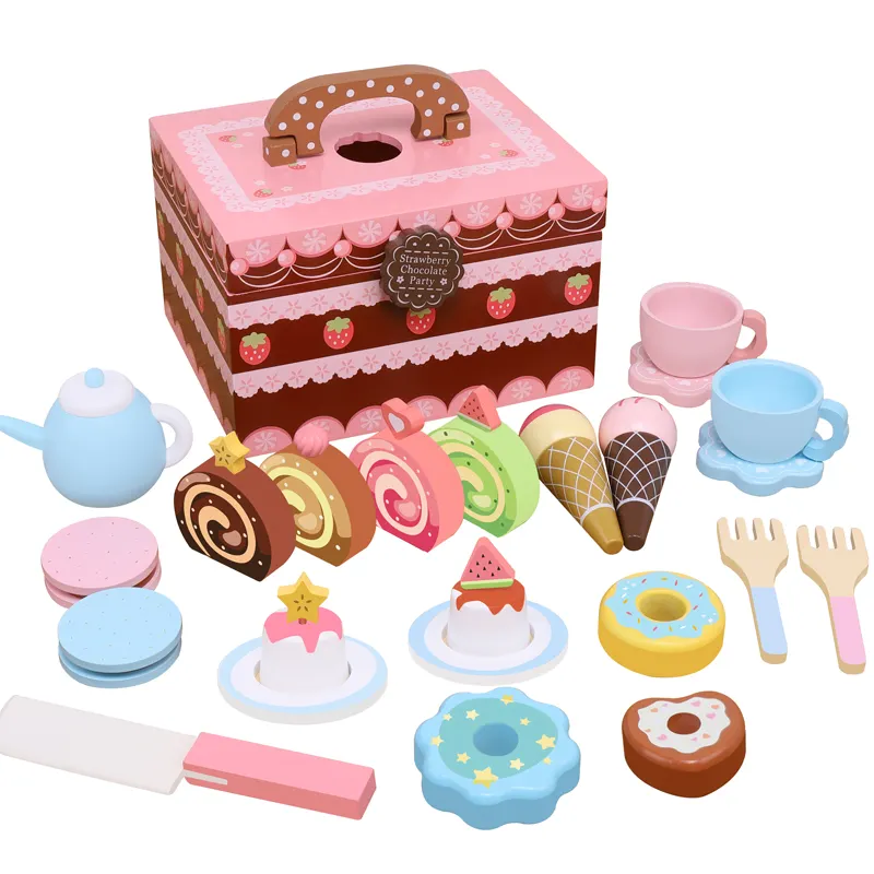 Cake Play Tea Party Dessert Set con luce finta gioca taglio cibo Set per la festa di compleanno gelato giocattolo gioco genitore-figlio