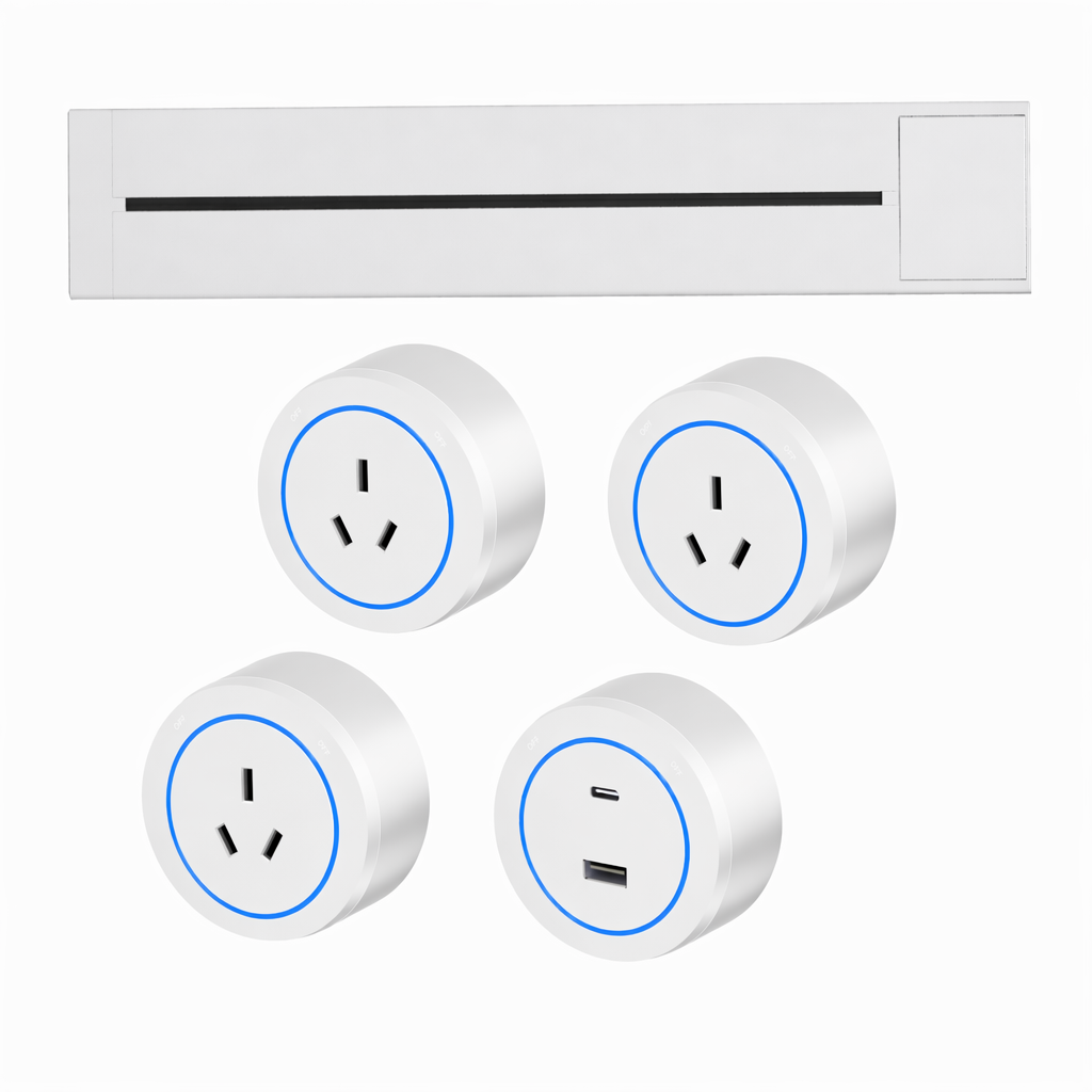 Rail blanc de 40 cm avec adaptateur 3+1