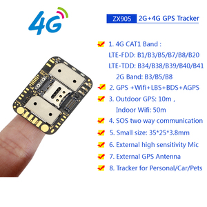 4G ZX905迷你全球定位系统跟踪器模块LTE CAT1个人用PCBA芯片宠物猫狗汽车车辆防丢失报警跟踪装置 - Product Image 6