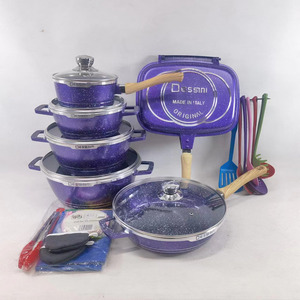 OWNSWING新しいdessini 23PCS Maifan石調理器具セットダイキャスト調理セット木製ハンドルノンスティックポットセット - Product Image 3