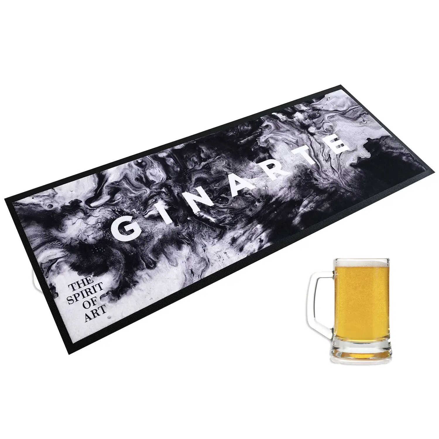 Tapete de barra de pvc personalizado, tapete para barra de cerveja com logos