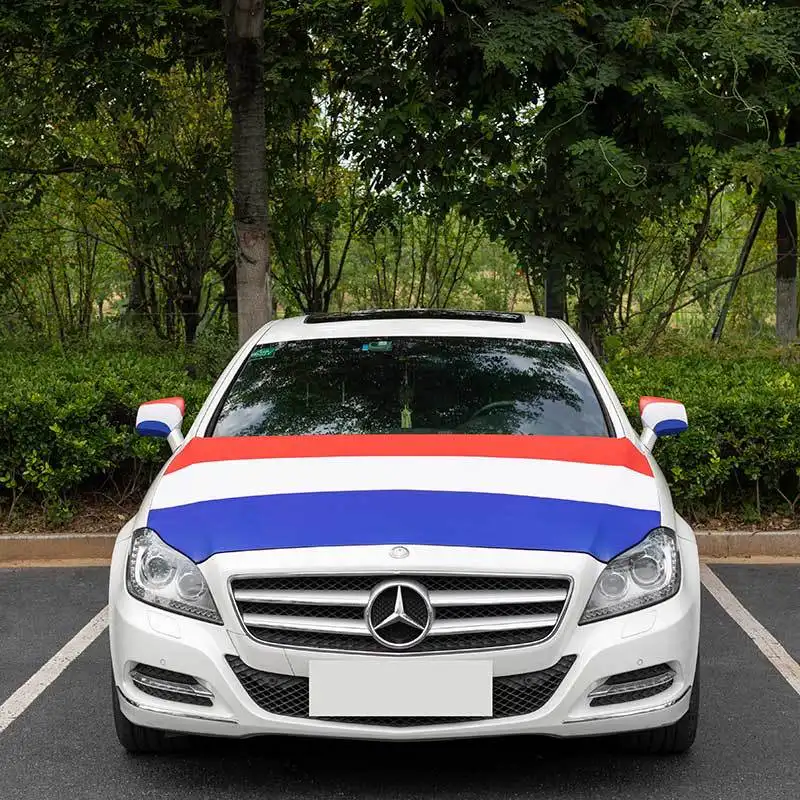 Personalizado 3*5 pés Spandex Car Bonnet Poliéster Capa Rússia bandeira Car Hood Cover