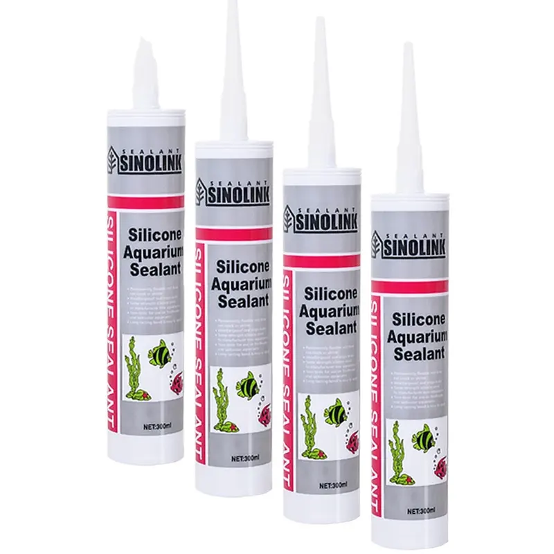 Acetic hồ cá thủy tinh trong suốt silicon dính nhanh chóng làm khô Acetoxy axit RTV rõ ràng không thấm nước Silicone sealant cho bể cá