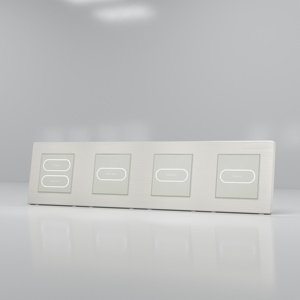 Interruttore luce a pulsante rettangolare a parete moderna con presa USB - Product Image 3