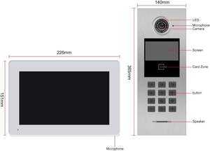 Anjielo Smart IP Video Türklingel-Gegensprechanlage für Multi-Apartment-Gebäude Kompatibel 1-9999 Einzel einheiten TCP-Netzwerk