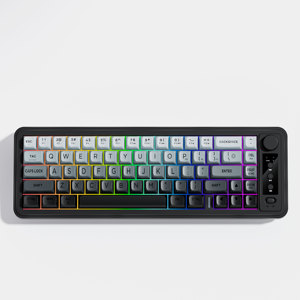 Teclado inalámbrico/cableado para juegos de 67 teclas-Teclado de membrana ultracompacto retroiluminado RGB personalizable con escritura silenciosa - Product Image 1