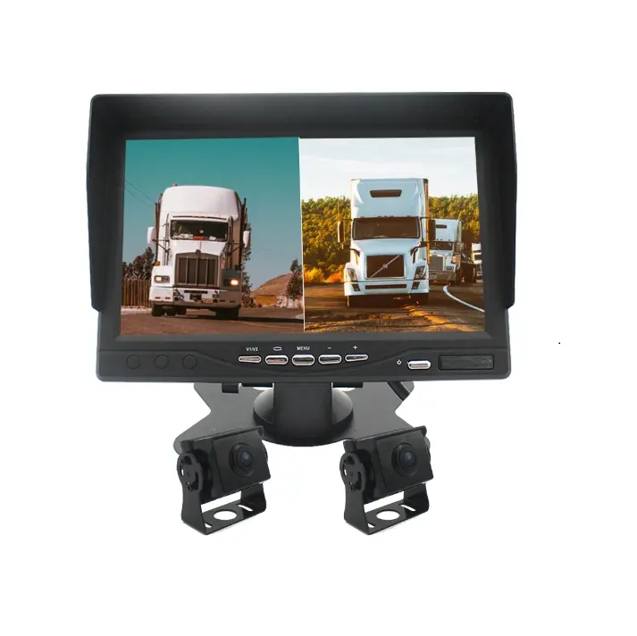 Voor-en Achterkant Dual Omkeren Camera En 7 Inch Monitor Ahd Kit Dvr Recorder Voor Truck Bus Van W/groothoek En Nachtzicht
