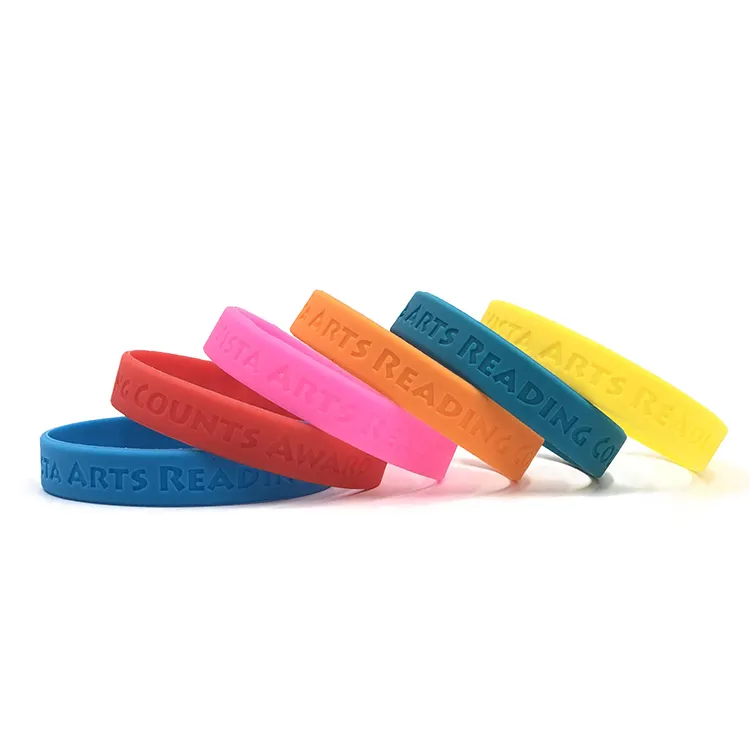 Free Design Customizable Engraved Rubber Bracelet Debossed Silicone Wristband