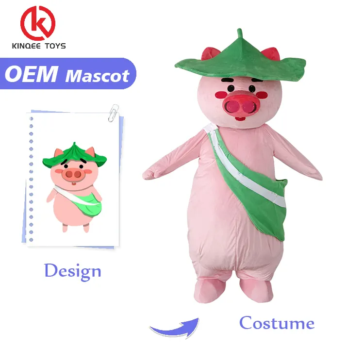 Kinqee eccellente prodotto popolare abito da festa simpatico animale peluche maiale mascotte Costume personalizzato gonfiabile gigante mascotte Costume