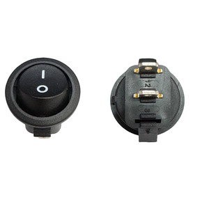 Yeni varış küçük siyah yuvarlak Rocker anahtarı 2 Pin açma-kapama 6A 250V 15.4mm-15.4mm endüstriyel güç kontrol anahtarı - Product Image 1