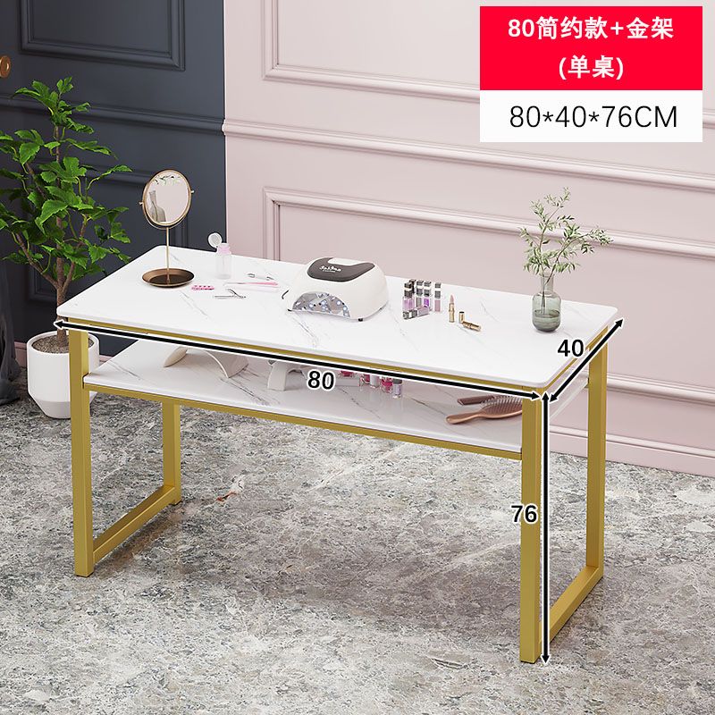 80cm marble color steel frame single table simple