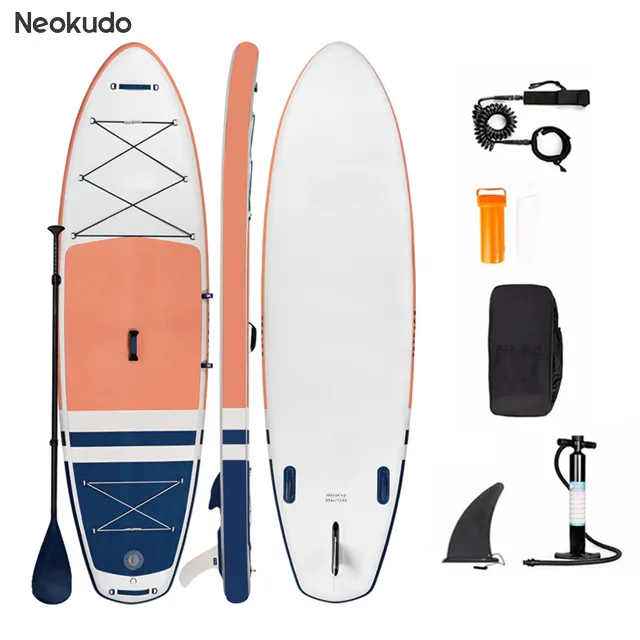 Set da paddle gonfiabile stand up gonfiabile a doppio strato portatile con guinzaglio, paddle sup, pompa e borsa