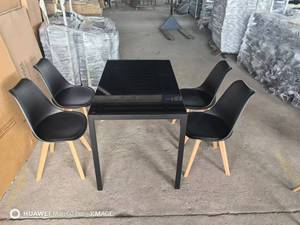 高品质推荐实心餐桌批发价玻璃圆形餐桌和4把椅子套装 - Product Image 6