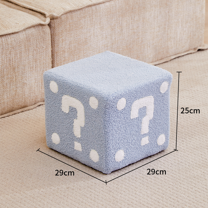 Question mark stool - light blue medium size