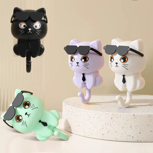 2024 nova venda quente Criativo Gato Bonito Ganchos De Parede Gancho Adesivo Criativo Dormitório Decoração Gancho