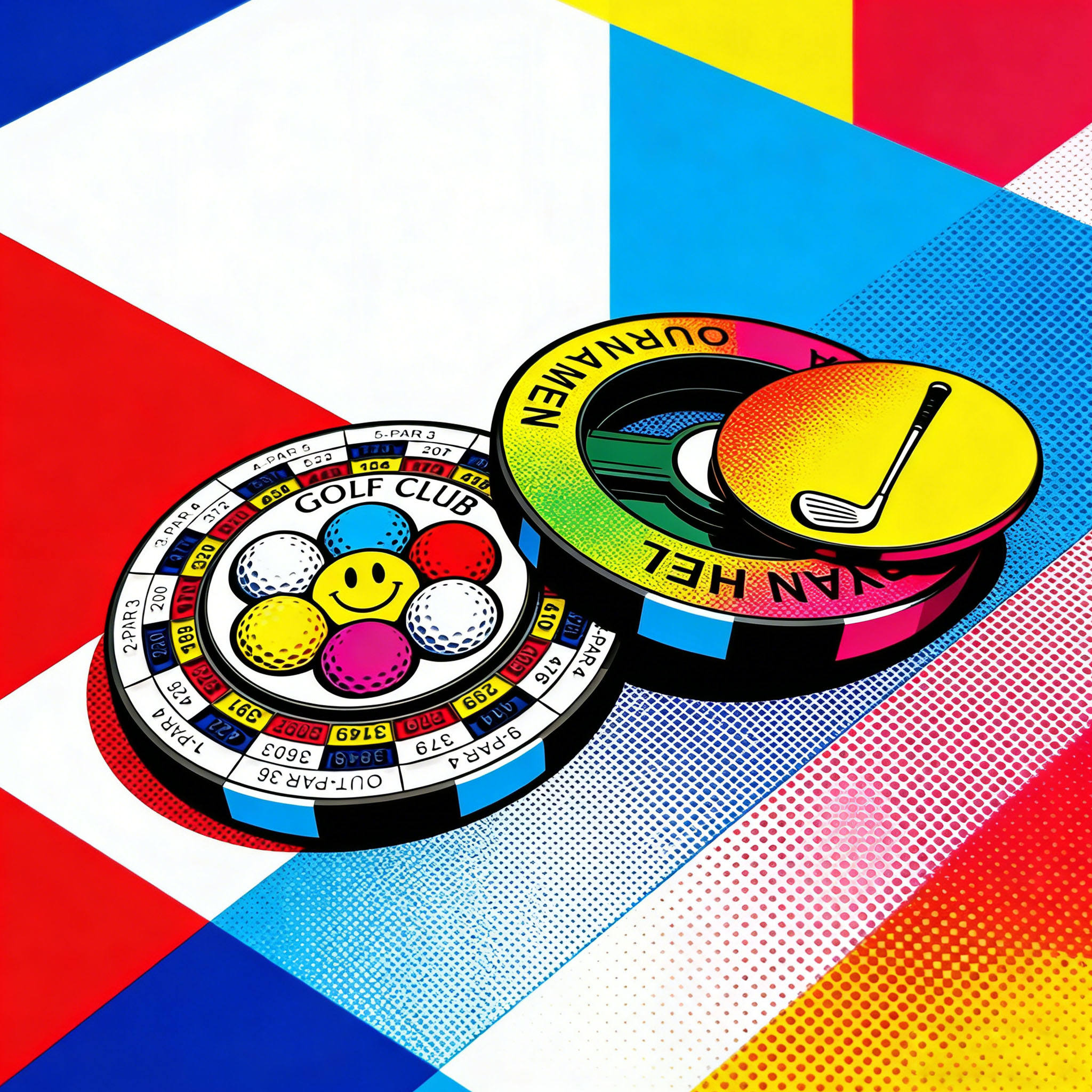 Jetons de poker sur le thème du golf