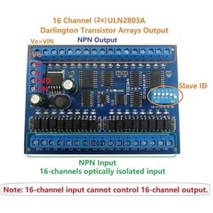 16 in 16 Out RS485 telecomando interruttore PLC IO scheda di espansione Modbus RTU modulo Board solo/con guscio DIN Rail DC 12V 24V - Product Image 5
