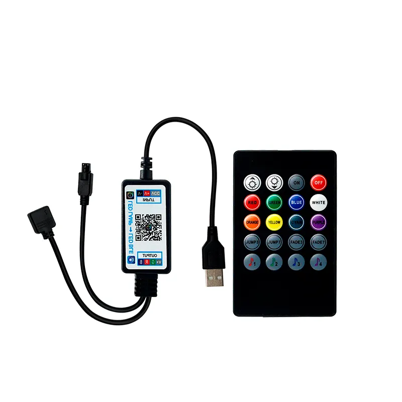 Müzik bluetooth RGB denetleyici mini IR uzaktan usb'li şerit led ışık RGB DC5V-24V