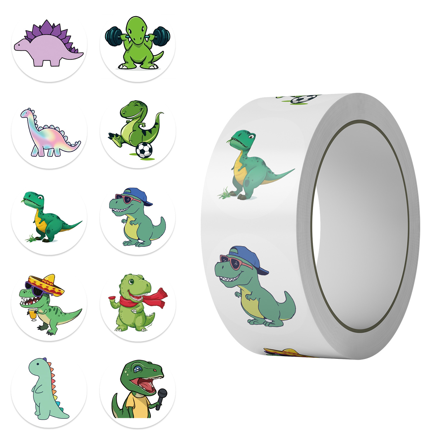 Jjt256 cartoon dinosaur roll stickers