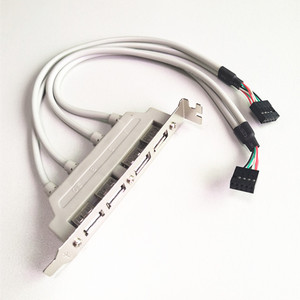 PVC Black / Grey 30cm 9 Pin <strong>2</strong>.54mm Female <strong>Header</strong> to 4 Ports <strong>USB</strong> <strong>2</strong>.<strong>0</strong> Female Panel Mount Motherboard Cable for Computer - Product Image 2