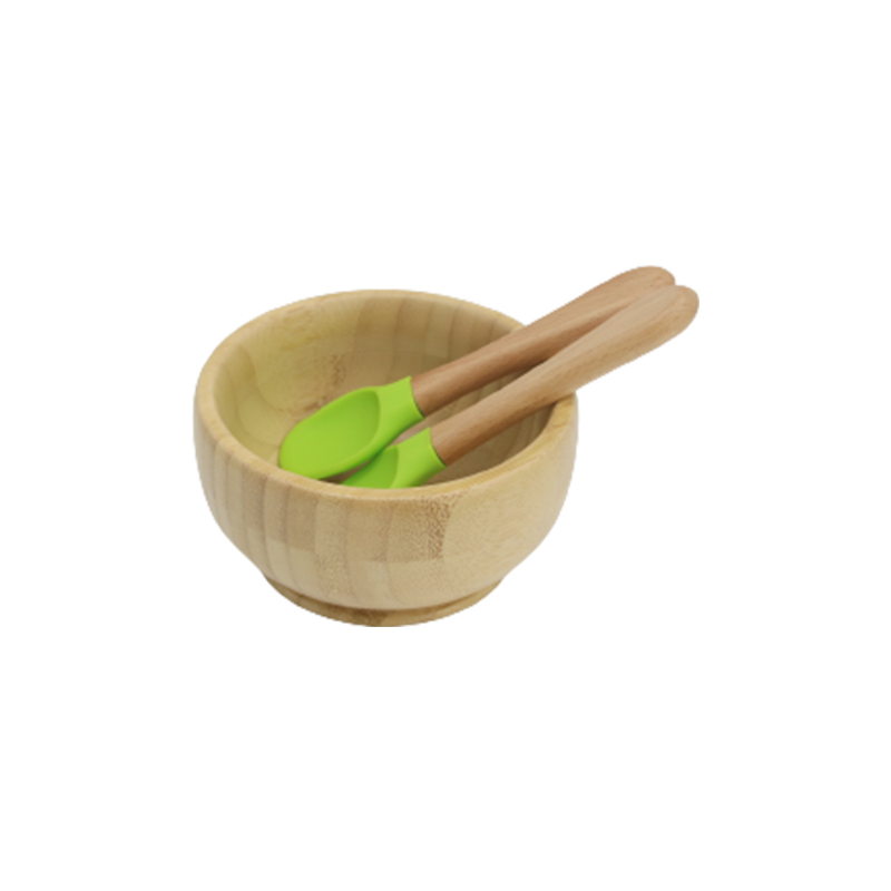 Bol en bambou avec cuillère et fourchette 5#(Lime)