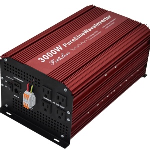 Fit4Less-inversor de onda sinusoidal pura de 3000W, entrada de CC 12V o 24V o 48V a salida de CA 110V 60Hz con USB y pantalla remota LCD - Product Image 1