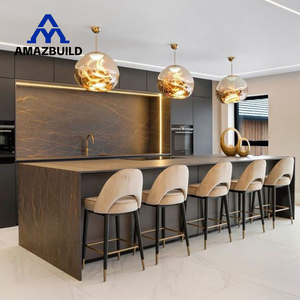 AMAZBUILD <strong>3D</strong> Effect <strong>Rendering</strong> <strong>Design</strong> Cabinets Island Table With Storage Custom Modern <strong>Design</strong> Lacquer Home Kitchen Cabinet - Product Image 6