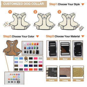 900D Nylon wasserdicht Luxus Sport großes Hunde geschirr No Pull Tactical <span class=keywords><strong>Collar</strong></span> Leash Weiche reflektierende verstellbare Haustier weste Geschirr - Product Image 6