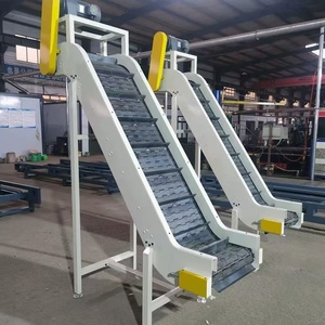 金属链板提升机进料输送机果蔬清洗进料爬升输送机 - Product Image 4
