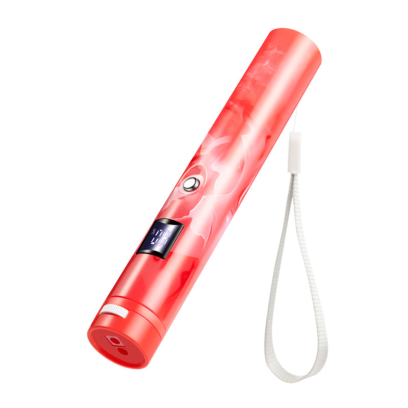 Stylo rouge à motif marbré avec surligneur vert étoilé