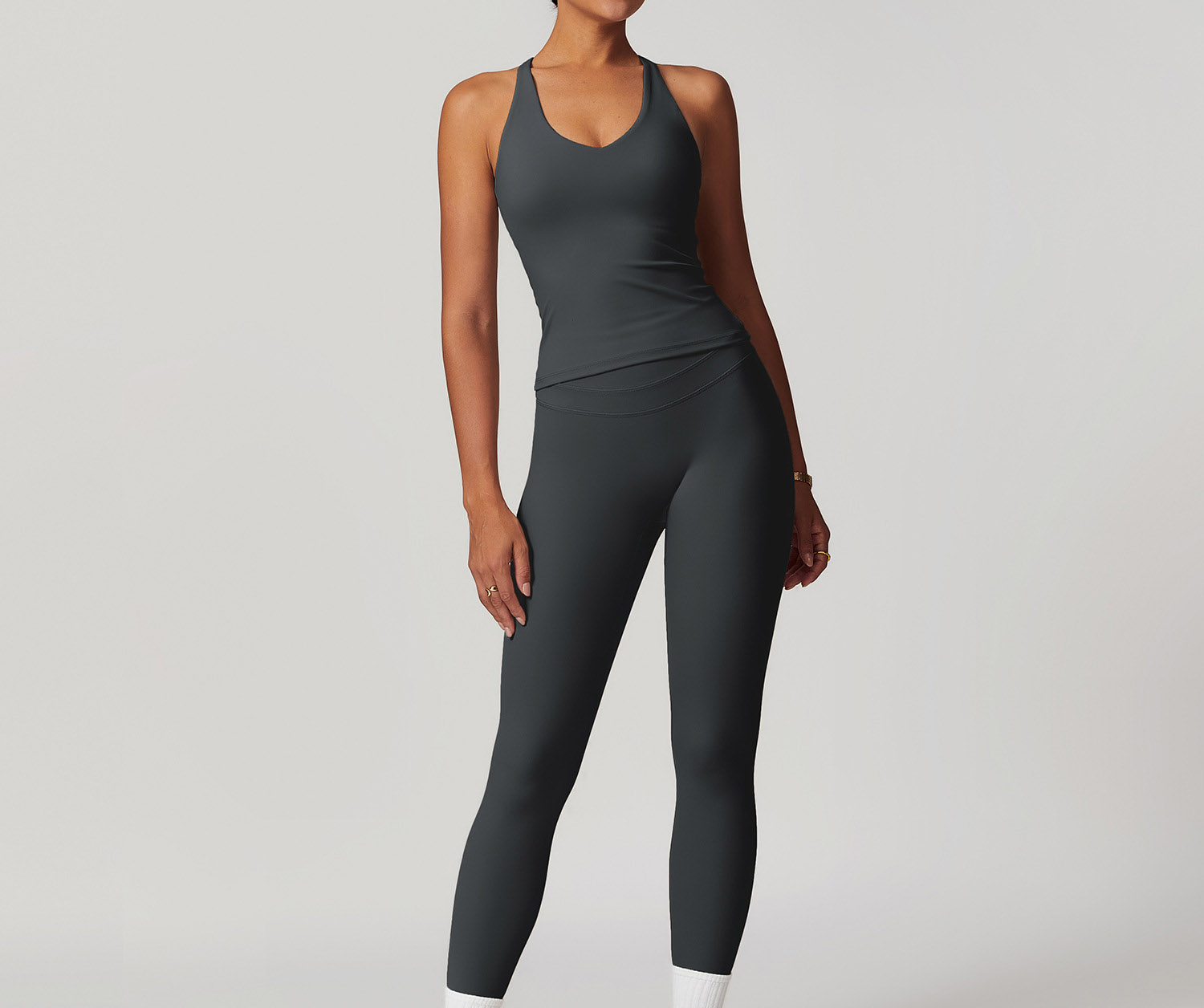 pantalon gilet bleu foncé gris