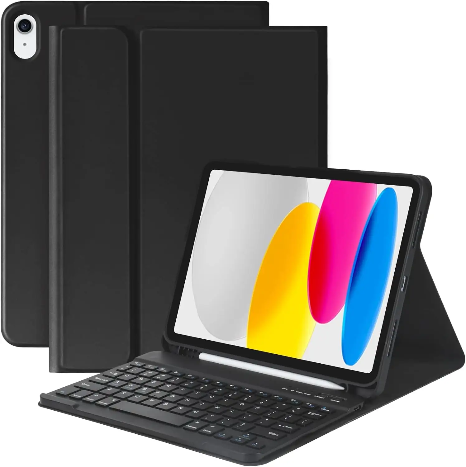 Abnehmbare Bluetooth-Tastatur PU-Ledertasche für iPad