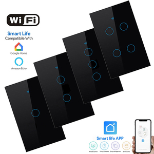 110V 220V 1/2/3ギャングWi-Fi制御電源ウォールスイッチAUUS American USA標準スマートホームWIFI照明タッチスイッチ - Product Image 2