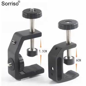 SORRISO C tipi kelepçe alüminyum alaşım 1/4 "hızlı yayın masaüstü masa kelepçe braketi için cep telefonu top kafa kamera aksesuarları - Product Image 4