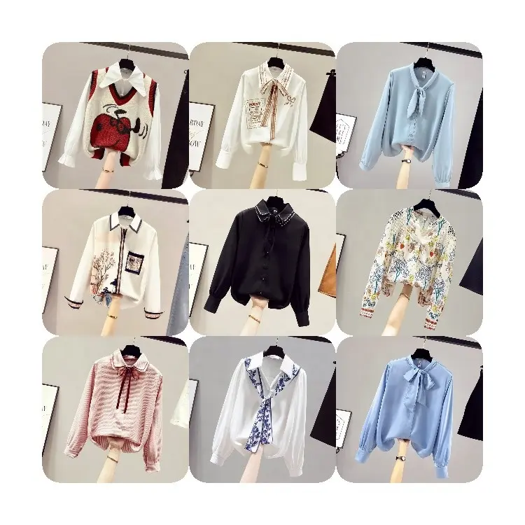 New chiffon long sleeved shirt women's work shirt factory wholesale clothing