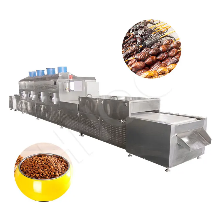 HNOC Pequeño Insecto Continuo Pescado Aves de Corral Alimentación Transportador automático Comida seca Gato Cinturón Deshidratador Secador Horno