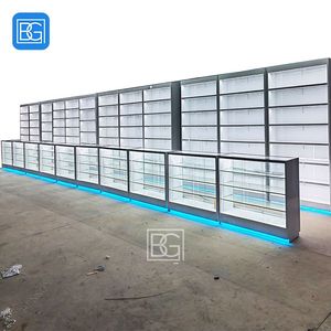 Tùy chỉnh mới trang trí tường hiển thị trường hợp ánh sáng sắt kính hiển thị tủ <span class=keywords><strong>rack</strong></span> Kệ LED bán lẻ hiển thị thuốc lá cho xì gà - Product Image 3