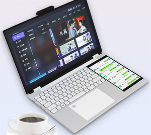 2024 nuevo Monitor doble de 15,6 pulgadas + 7 pulgadas Intel Celeron N95 RGB Teclado retroiluminado pantalla Dual táctil Oficina negocios portátil - Product Image 3