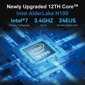 2023 New Design 12 Gen Intel N100 CPU Mini PC With DDR5 16GB Onboard WIFI6 RJ45 2500M <strong>Type</strong> C Power Small <strong>Computer</strong> Mini PC - Product Image 3