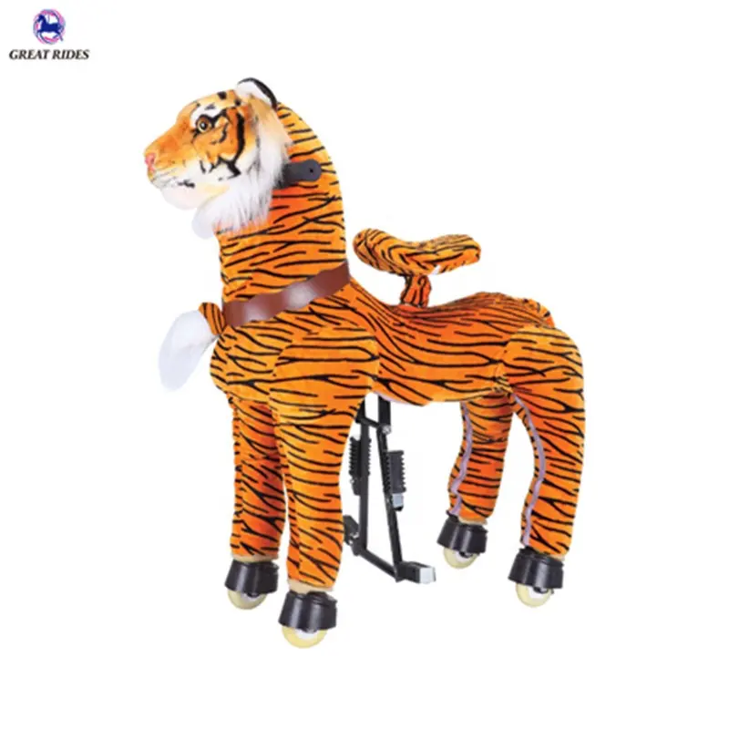 Cheap and Popular Animal Games No Battery Gifts Attractive Moving Horse Scooter Park Plush Rides